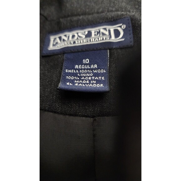 Lands' End Women's Wool Blazer Size 10 Reg Charcoal - Picture 5 of 6